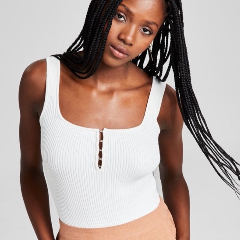 And Now This hook-and-eye sleeveless bodysuit